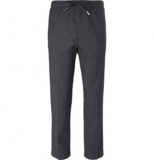 Mr P. - Slim-Fit Stretch Wool and Cotton-Blend Drawstring Trousers - Men - Gray Mr P. - Slim-Fit Stretch Wool and Cotton-Blend Drawstring Trousers - Men - Gray