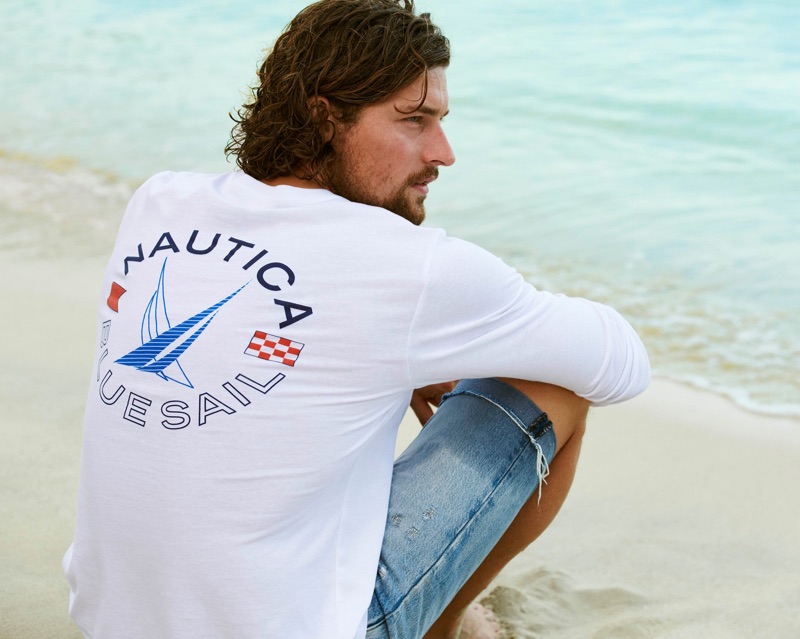 Dutch model Wouter Peelen connects with Nautica for its spring-summer 2019 campaign.