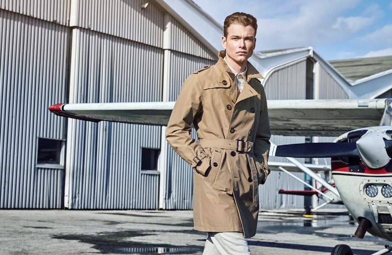 Donning a trench, Magnus Hambleton fronts Nobis' spring-summer 2019 campaign.