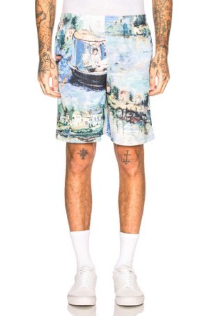OFF-WHITE Lake Mesh Shorts in Abstract,Blue,Green. - size L (also in M,S) OFF-WHITE Lake Mesh Shorts in Abstract,Blue,Green. - size L (also in M,S)