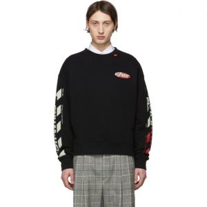 Off-White Black and Red Diag Logo Sweeatshirt Off-White Black and Red Diag Logo Sweeatshirt