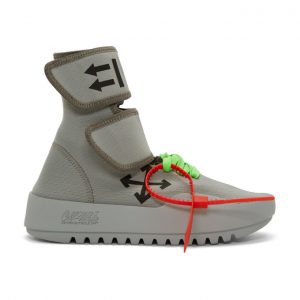 Off-White Grey Moto Wrap High-Top Sneakers Off-White Grey Moto Wrap High-Top Sneakers