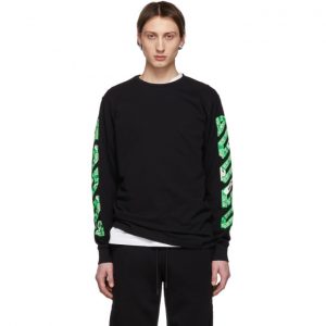 Off-White SSENSE Exclusive Black Diag Arrows Long Sleeve T-Shirt Off-White SSENSE Exclusive Black Diag Arrows Long Sleeve T-Shirt