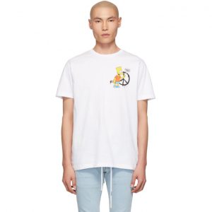 Off-White White Bart Peace Slim T-Shirt Off-White White Bart Peace Slim T-Shirt