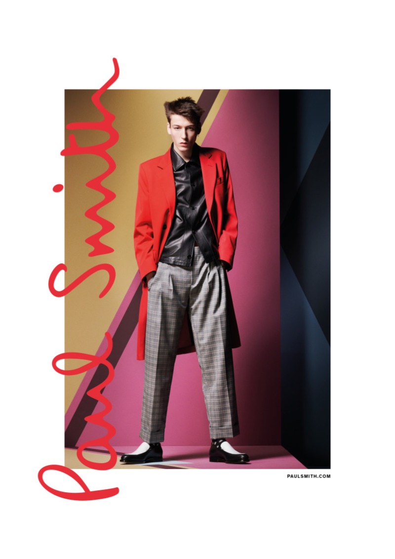 Front and center, Nick Fortna stars in Paul Smith's spring-summer 2019 campaign.