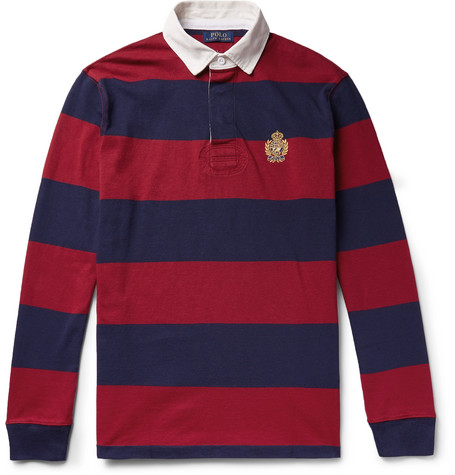 ralph lauren red and blue rugby shirt