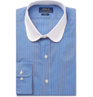 Polo Ralph Lauren - Slim-Fit Penny-Collar Striped Cotton Shirt - Men - Blue Polo Ralph Lauren - Slim-Fit Penny-Collar Striped Cotton Shirt - Men - Blue