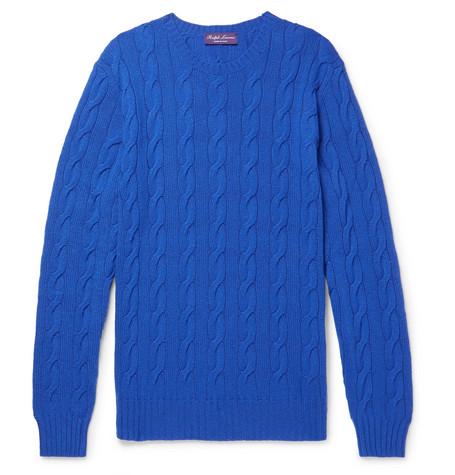 Ralph Lauren Purple Label – Slim-Fit Cable-Knit Cashmere Sweater – Men ...