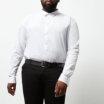 River Island Mens Big and Tall white long sleeve shirt | The Fashionisto