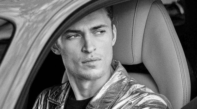 Harvey Haydon Takes to a Car Garage for Rodrigo Spring '19 Campaign Getting behind the wheel of a car, Harvey Haydon stars in Rodrigo's spring-summer 2019 campaign.