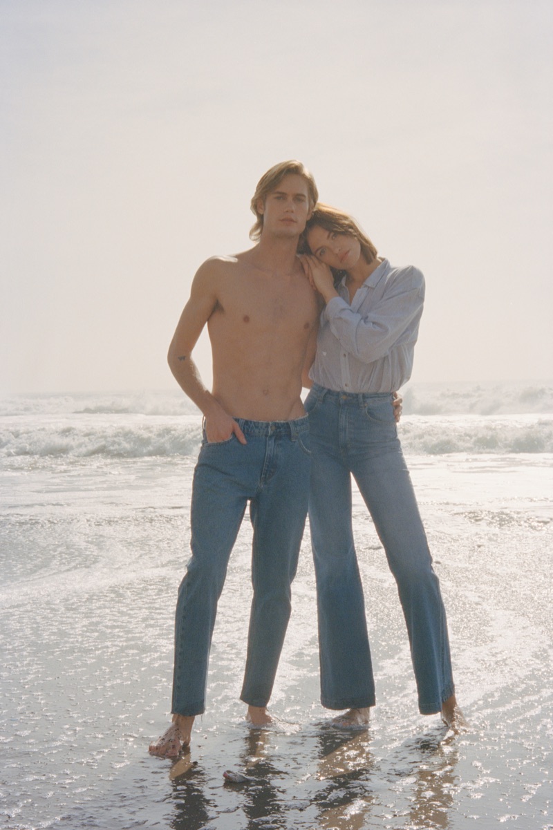 Models Neels Visser and Hailey Clauson star in Rolla's spring 2019 campaign.