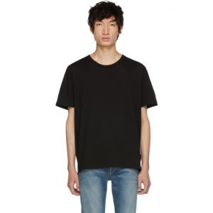 Saint Laurent Black Embroidered Logo T-Shirt Saint Laurent Black Embroidered Logo T-Shirt