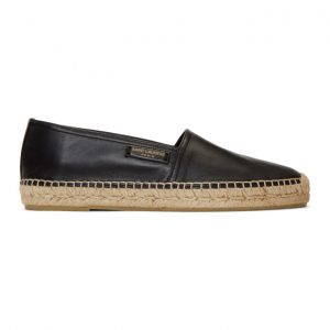Saint Laurent Black Leather Espadrilles Saint Laurent Black Leather Espadrilles