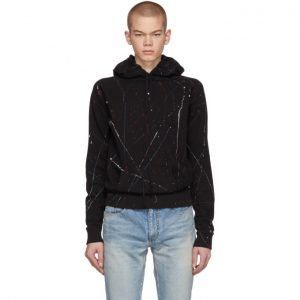 Saint Laurent Black Paint Splatter Hoodie Saint Laurent Black Paint Splatter Hoodie
