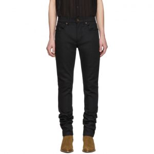 Saint Laurent Black Raw Skinny Jeans Saint Laurent Black Raw Skinny Jeans