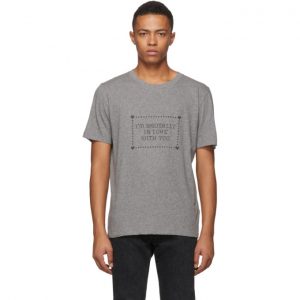 Saint Laurent Grey Im Brutally In Love With You T-Shirt Saint Laurent Grey Im Brutally In Love With You T-Shirt