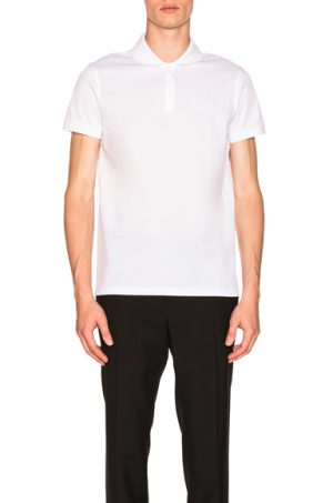 Saint Laurent Script Polo in White. - size M (also in L,S) Saint Laurent Script Polo in White. - size M (also in L,S)