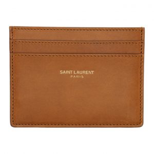 Saint Laurent Tan Logo Card Holder Saint Laurent Tan Logo Card Holder