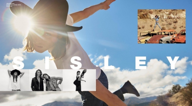 Sporting a cowboy hat, Niko Traubman stars in Sisley's spring-summer 2019 campaign.