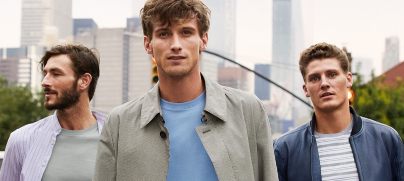 Parker Gregory, RJ King, and Mikkel Jensen come together for Strellson's spring-summer 2019 campaign.