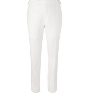 TOM FORD - White Shelton Slim-Fit Cotton and Linen-Blend Suit Trousers - Men - White TOM FORD - White Shelton Slim-Fit Cotton and Linen-Blend Suit Trousers - Men - White