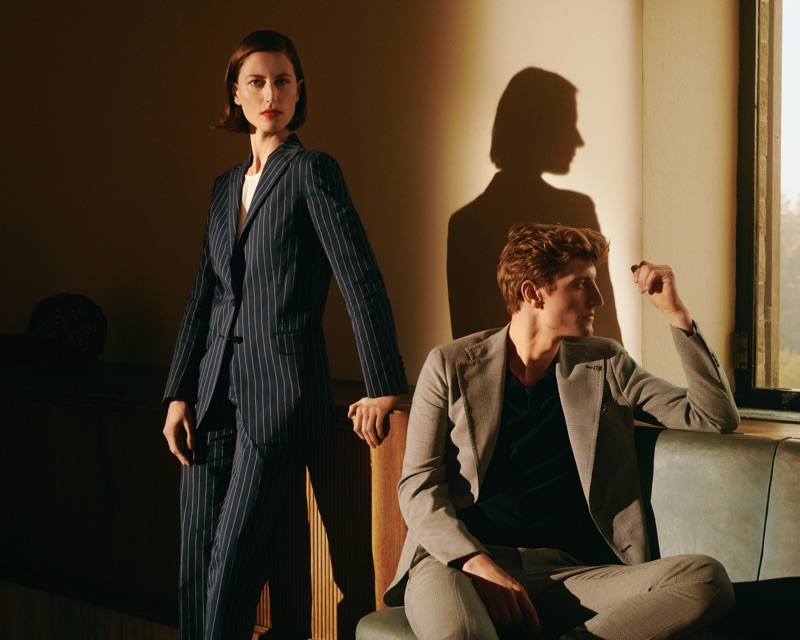 Gwenola Guichard and Chris Beek front Tagliatore's spring-summer 2019 campaign.