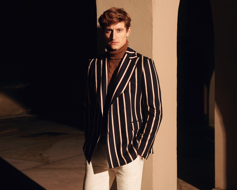 Chris Beek stars in Tagliatore's spring-summer 2019 campaign.