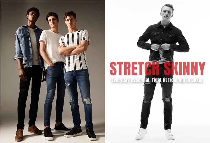 Tommy Blue, Lucas Prada, Douglas Giles, and  Victor Nylander front Topman's spring 2019 denim campaign.