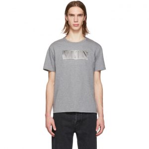 Valentino Grey and Silver VLTN T-Shirt Valentino Grey and Silver VLTN T-Shirt