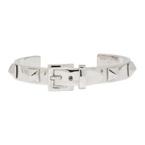 Valentino Silver Valentino Garavani Buckle Studs Cuff Bracelet Valentino Silver Valentino Garavani Buckle Studs Cuff Bracelet