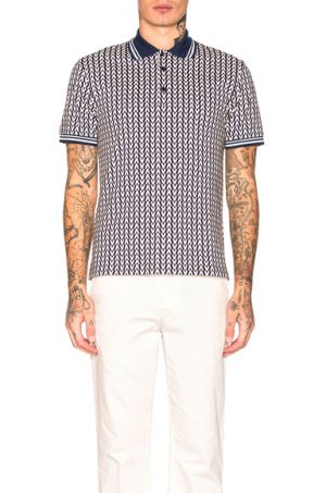 Valentino V Print Polo in Abstract,Blue,White. - size XL (also in L,M,S) Valentino V Print Polo in Abstract,Blue,White. - size XL (also in L,M,S)