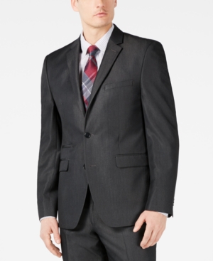 Vince Camuto Men's Slim-Fit Stretch Charcoal Solid Twill Suit Jacket Vince Camuto Men's Slim-Fit Stretch Charcoal Solid Twill Suit Jacket