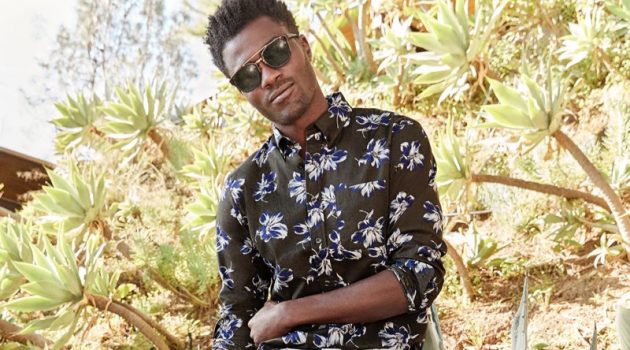 Remi Alade-Chester Rocks Warby Parker's Fairfax Sunglasses Remi Alade-Chester sports Warby Parker's Fairfax sunglasses in cognac tortoise with polished gold.