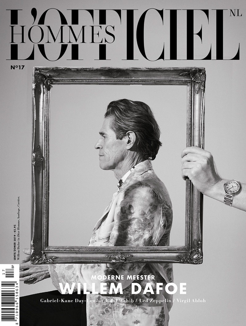 Willem Dafoe covers the spring-summer 2019 issue of L'Officiel Hommes NL.