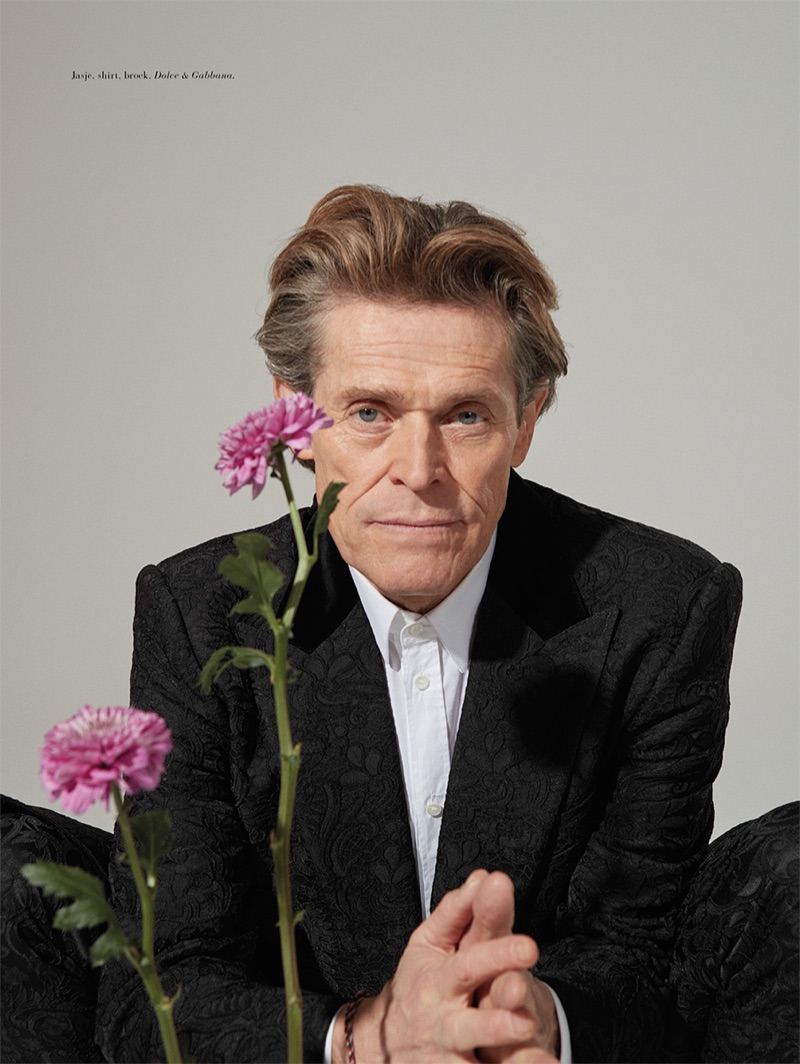 Looking dapper, Willem Dafoe dons Dolce & Gabbana.