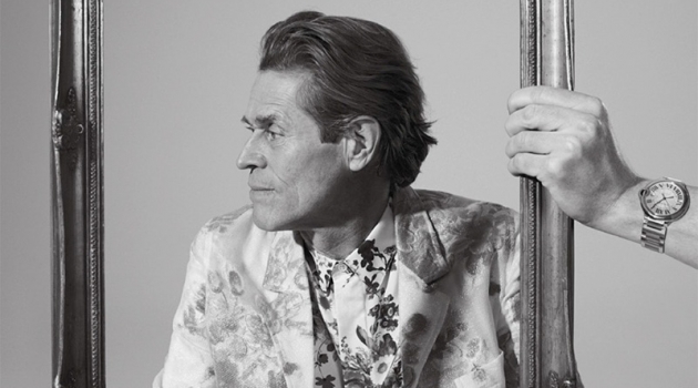Willem Dafoe Dons Strong Sartorial Menswear for L'Officiel Hommes NL Embracing a floral print, Willem Dafoe wears Dior Men.