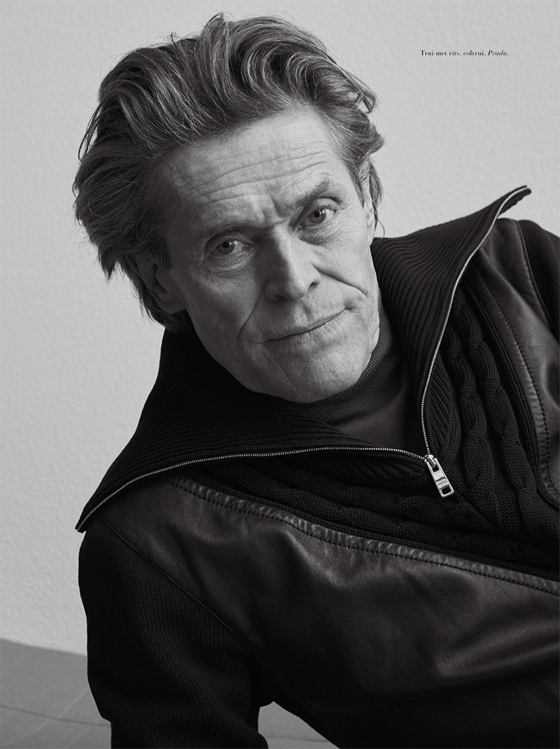 Ready for his close-up, Willem Dafoe wears Prada.
