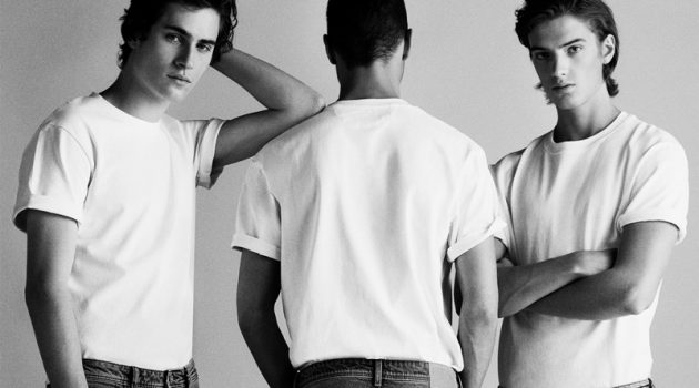 Liam Kelly, Louis Griffiths & Theo Ford Model Zara Denim Models Liam Kelly, Louis Griffiths, and Theo Ford rock denim jeans from Zara Man.