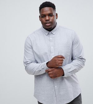 ASOS DESIGN Plus regular oxford shirt in gray yarn dye - Gray ASOS DESIGN Plus regular oxford shirt in gray yarn dye - Gray