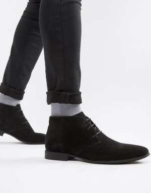 ASOS DESIGN chukka boots in black faux suede - Black ASOS DESIGN chukka boots in black faux suede - Black
