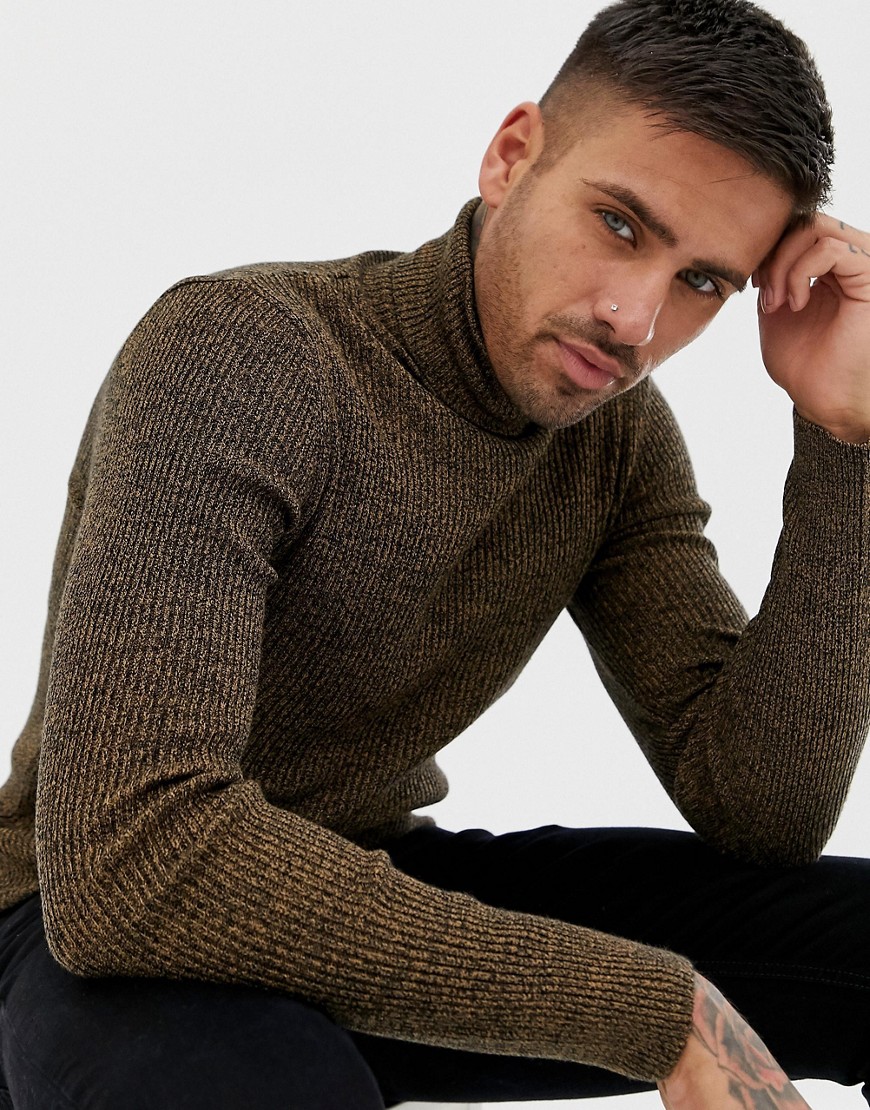 muscle fit ribbed sweater