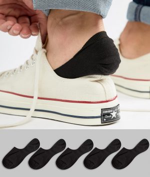 ASOS DESIGN no show socks in black 5 pack - Black ASOS DESIGN no show socks in black 5 pack - Black
