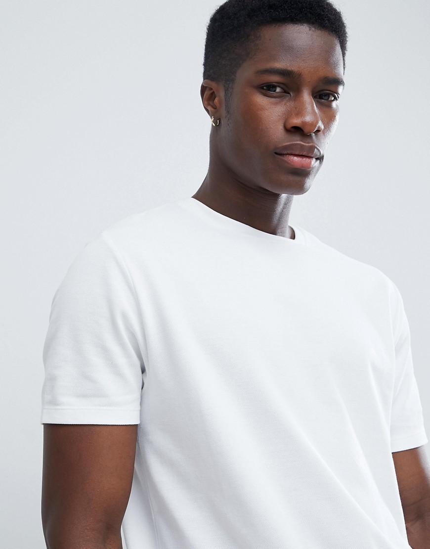 ASOS DESIGN relaxed t-shirt in pique in white – White | The Fashionisto