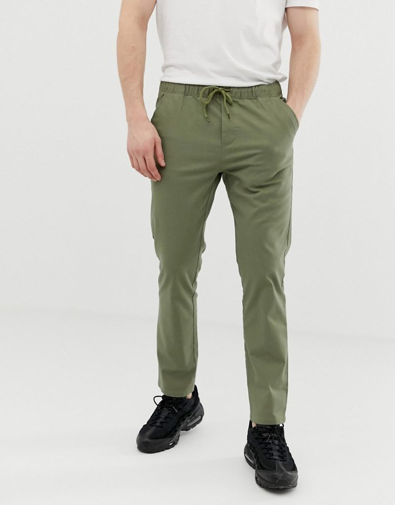 chinos with elastic ankles