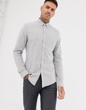 ASOS DESIGN slim oxford shirt in gray yarn dye - Gray ASOS DESIGN slim oxford shirt in gray yarn dye - Gray