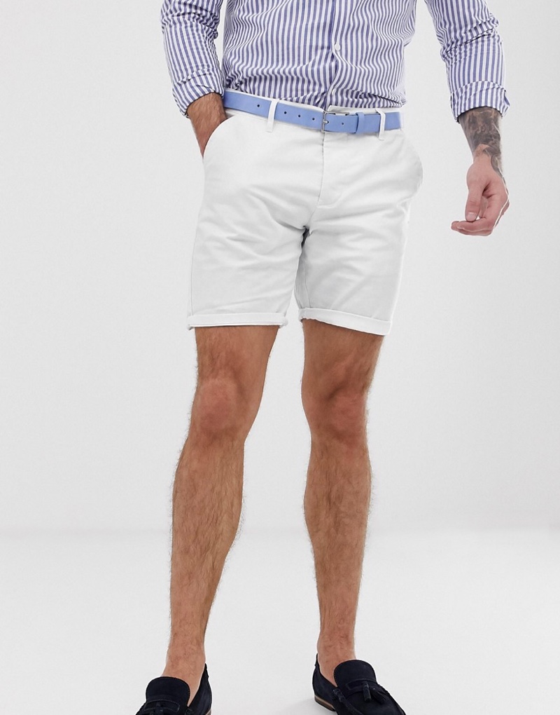white casual attire for men