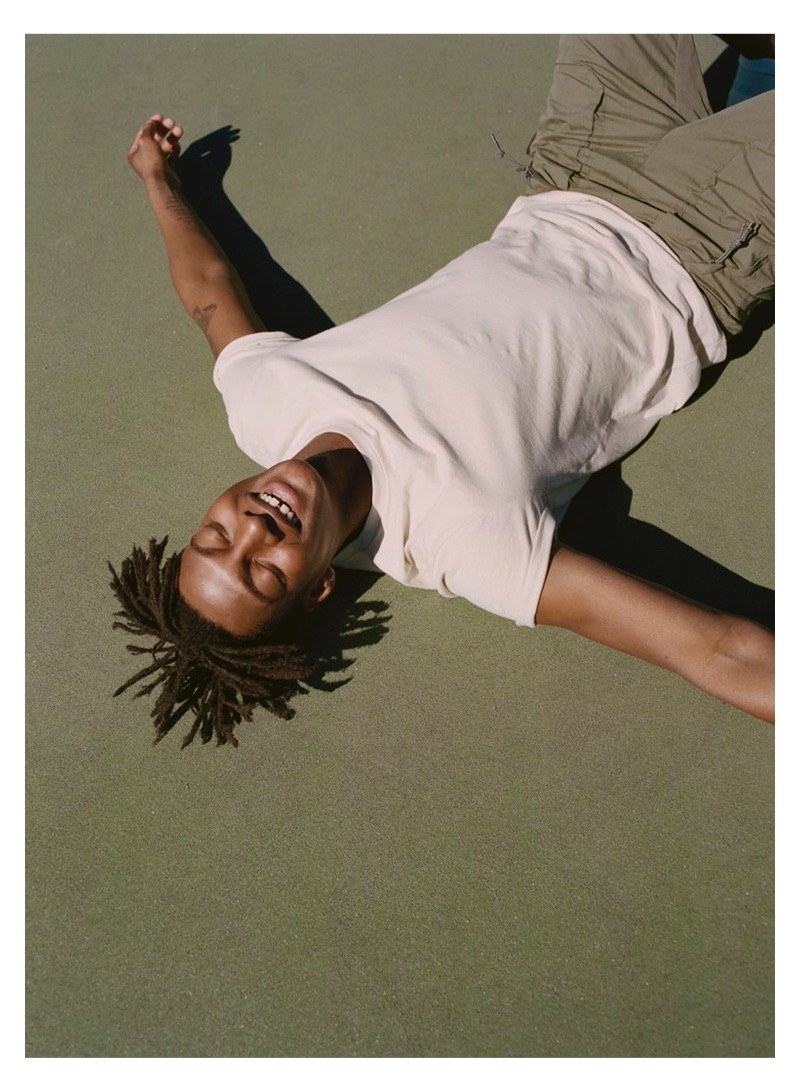 All smiles, Ty Ogunkoya fronts Abercrombie & Fitch's spring 2019 digital campaign.