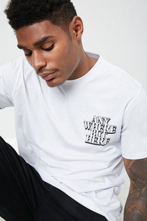 Any Where But Here Graphic Tee at Forever 21 White/black Any Where But Here Graphic Tee at Forever 21 White/black