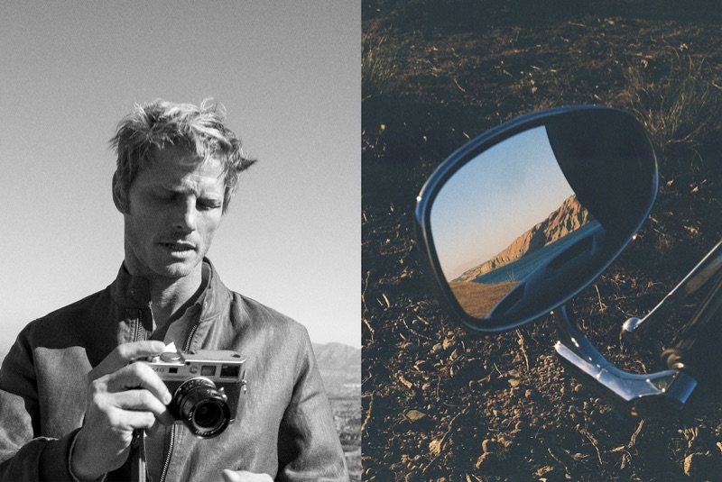 Taking photos, Arnaud Lemaire dons Massimo Dutti.