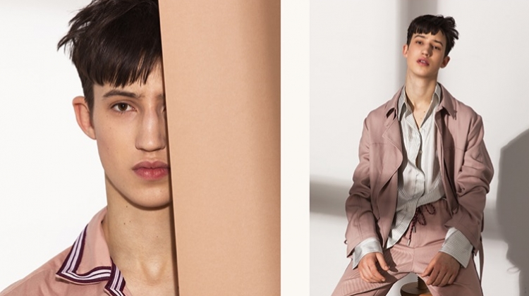 Fresh face Fausto Sylvester wears covetable spring-summer 2019 fashions from BOSS.